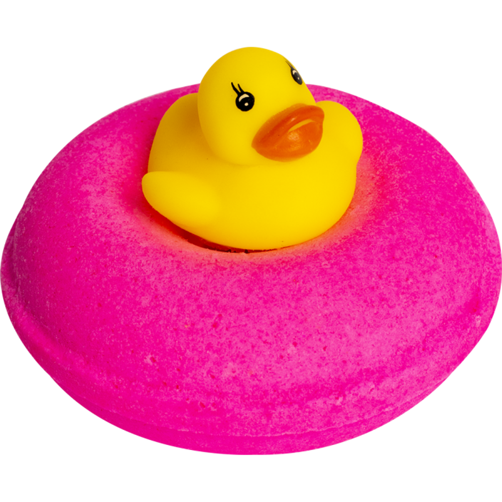 Бурлящий шар "Пончик" с уткой L`COSMETICS Pink Donut Duck 160 г