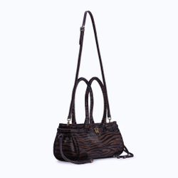 MANC КОЖАНАЯ СУМКА "BABY JANE", ЗЕБРОВЫЙ ПРИНТ