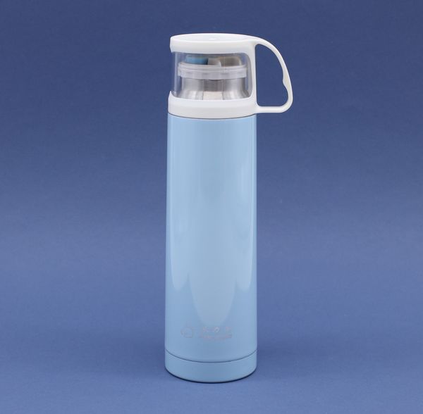 Термос из стали, голубой, 500мл