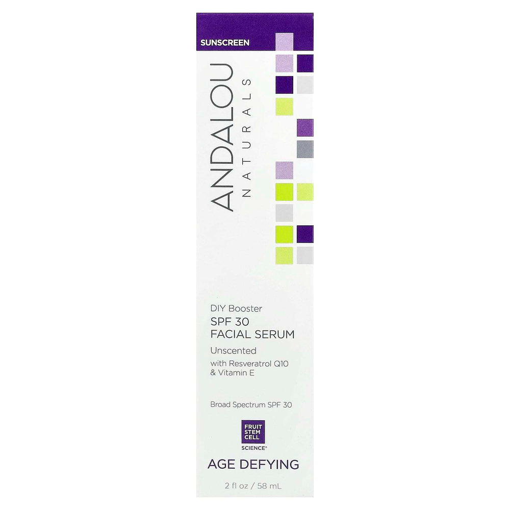 Andalou Naturals, омолаживающая сыворотка для лица, SPF 30, без запаха, 58 мл (2 жидк. унции)