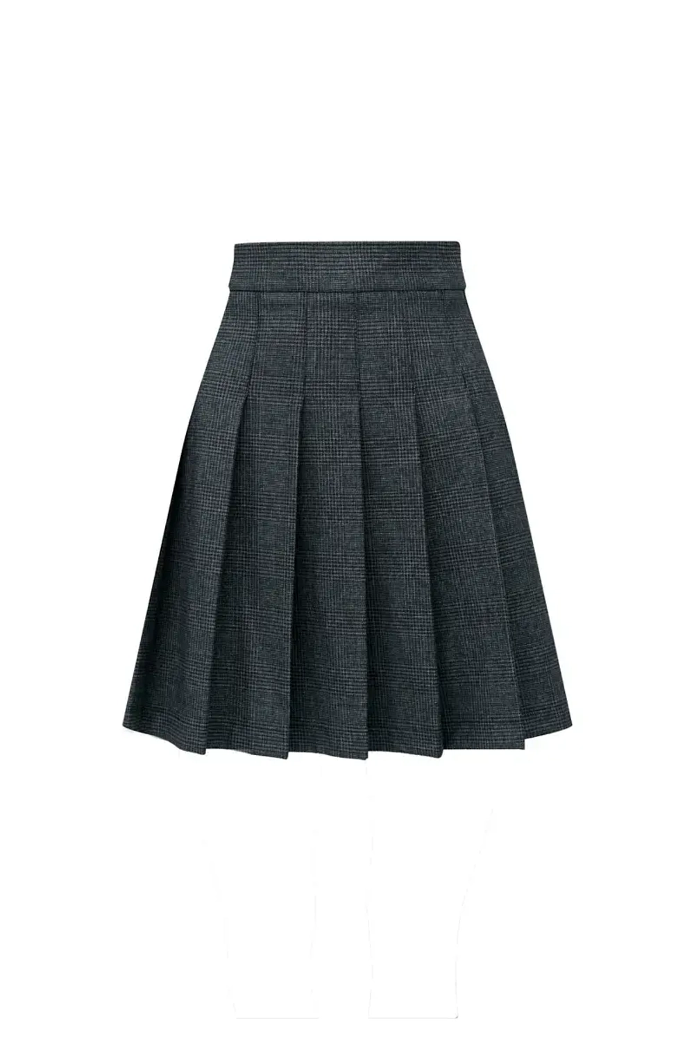 Юбка-мини в клетку серая