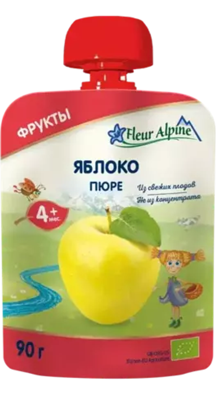 Пюре детское Fleur Alpine ЯБЛОКО, с 4 месяцев, 90 г