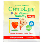 ChildLife Essentials, Мультивитаминные жевательные таблетки, натуральная клубника и лимон, 14 жевательных таблеток