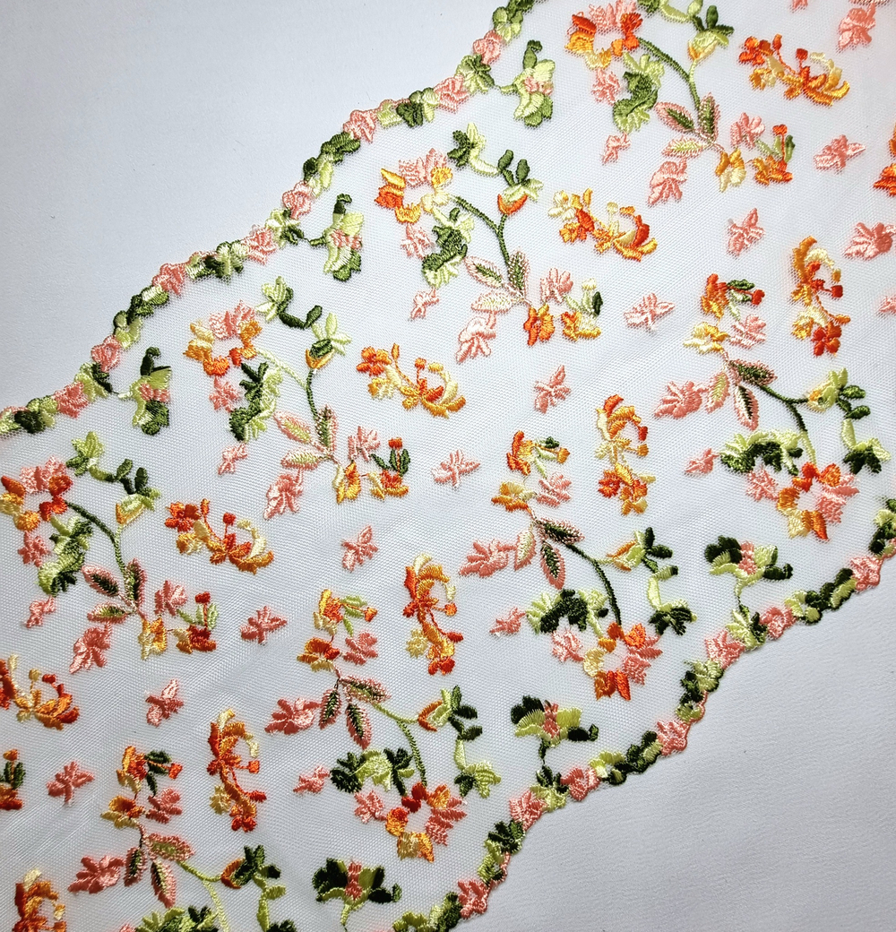 Вышивка на сетке цветочный луг К108