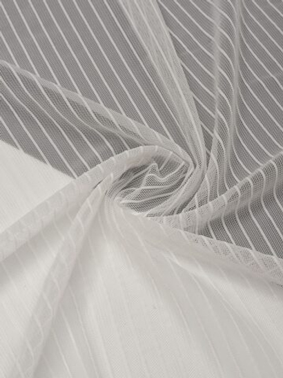 Сетка эластичная теплая белая в полоску метражом