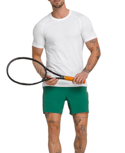 Мужская теннисная футболка Wilson Players Seamless Crew 2.0 - bright white