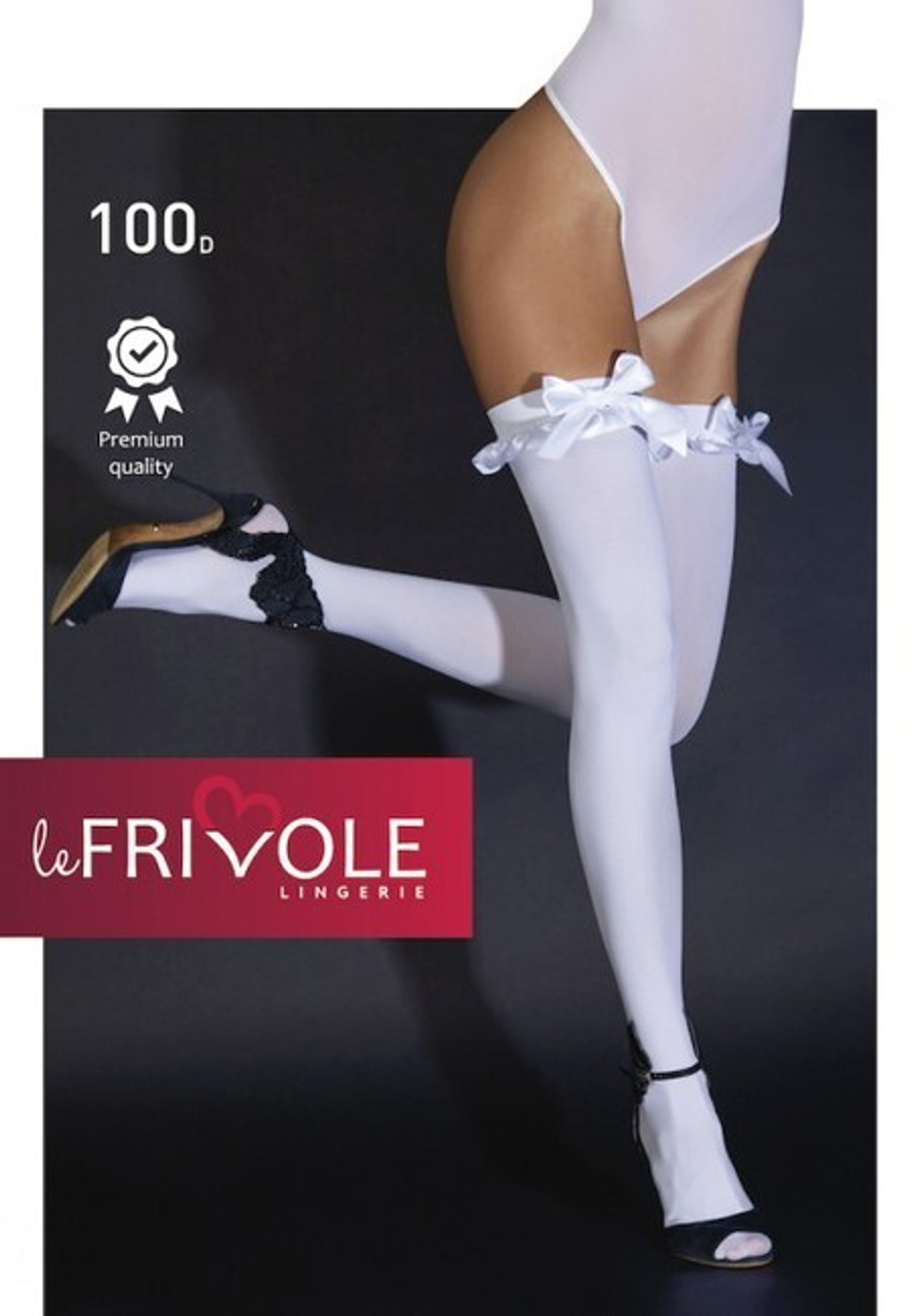 Плотные белые чулки с атласными бантами Sense , (2/3) SM 42-46 (Цвет: белый)