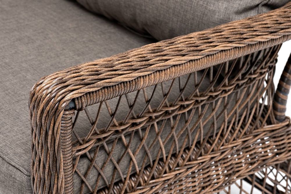 "Гранд Латте" диван трехместный из искусственного ротанга, цвет коричневый