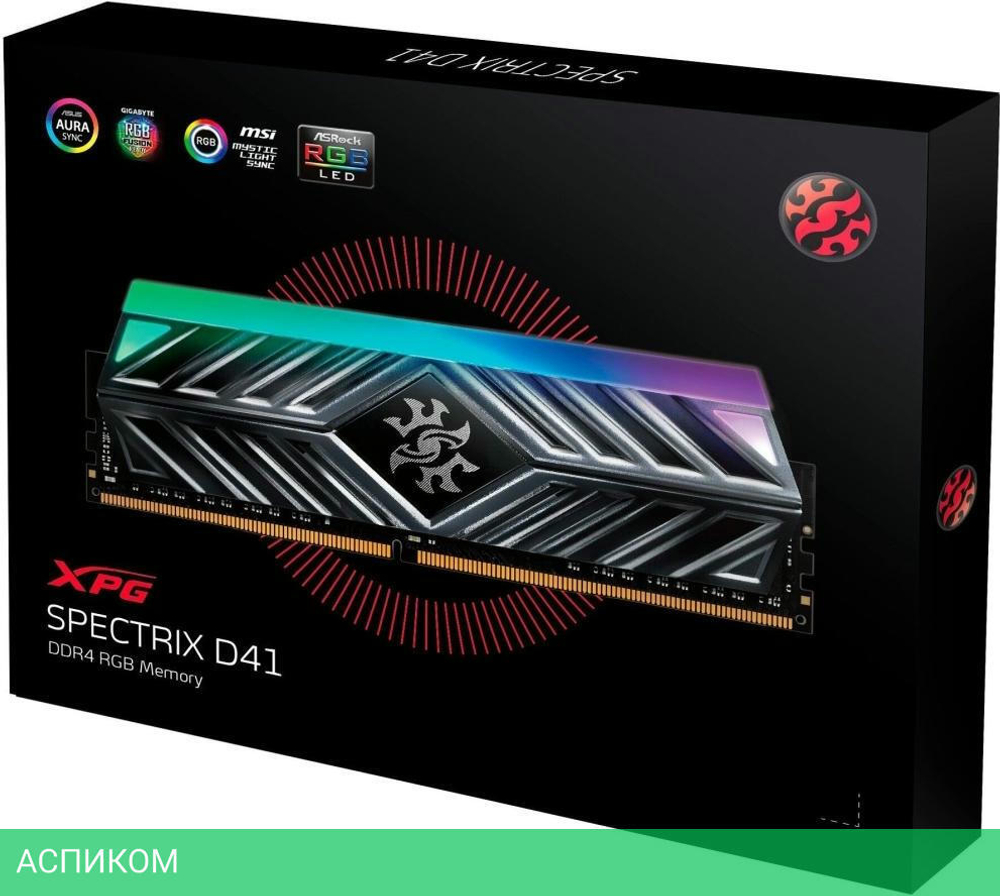 Оперативная память A-Data XPG Spectrix 8GB DDR4 D41 RGB Grey (AX4U32008G16A-ST41)