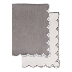 Набор кухонных полотенец с контрастным кантом серого цвета из коллекции Trendy Ruffles, 50х70 см