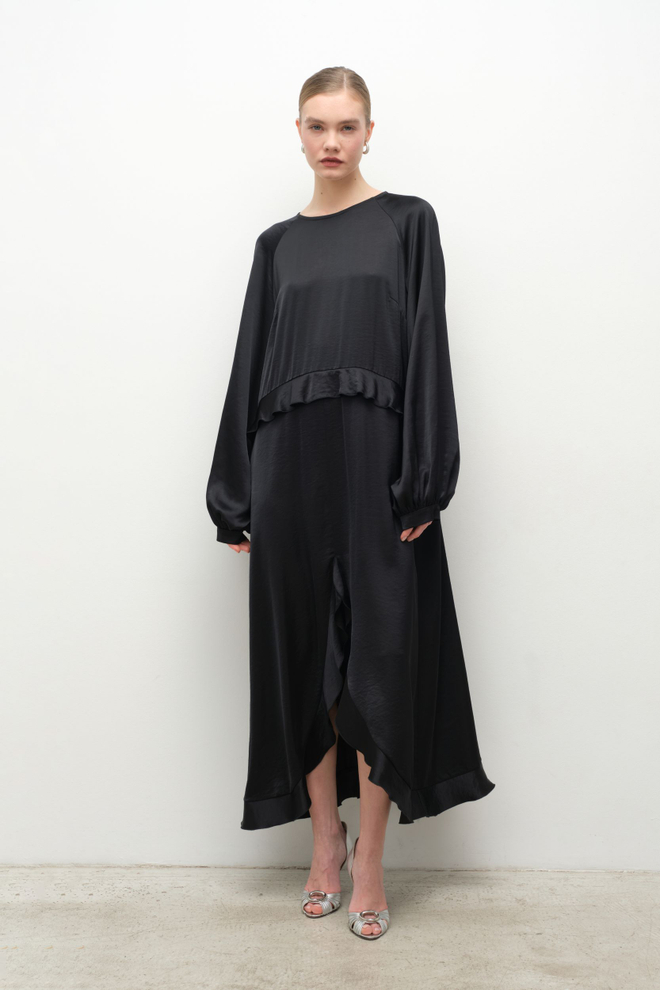 Платье богемное с воланами