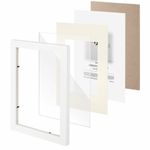 Рамка 21х30 см с паспарту 13х18 см небьющаяся, багет 26 мм МДФ, BRAUBERG "Ambassador", белая, 391366