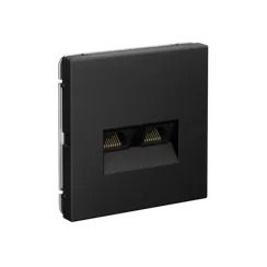 Розетка компьютерная 2-м ArtGallery RJ45 + RJ45 кат.5E механизм карбон SE GAL001085