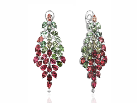 Серьги с турмалинами огранки "Груша"