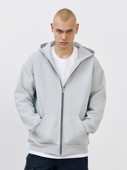 Худи зип с начесом (бетон)