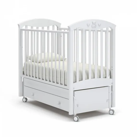 Детская кроватка с продольным маятником Гандылян Марсель Белая