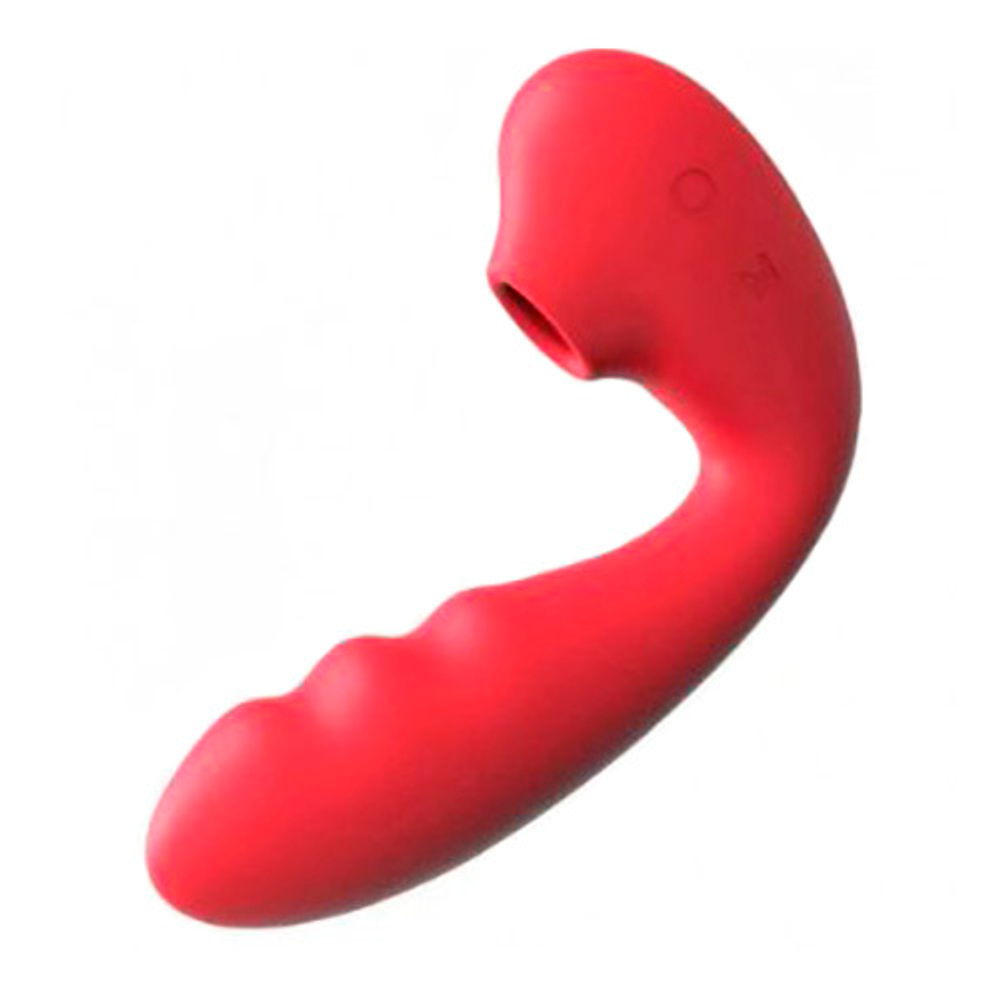 Красный вибратор с вакуумной стимуляцией и нагревом BeYourLover Tara Red TW05R