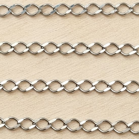 Цепочка Ромб. Родированная 3 мм