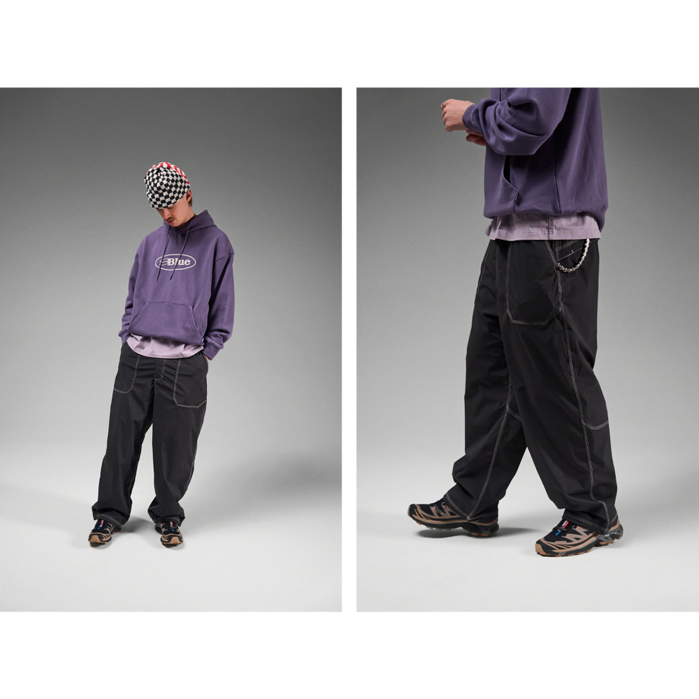 Брюки Nothomme Blue Workwear Parachute Trousers Pants "Dark Gray Black"