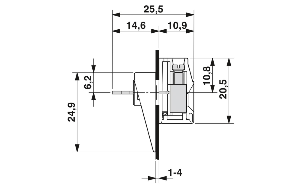 0709246 - VDFK 4/K GNYE - Проходная клемма через стенку