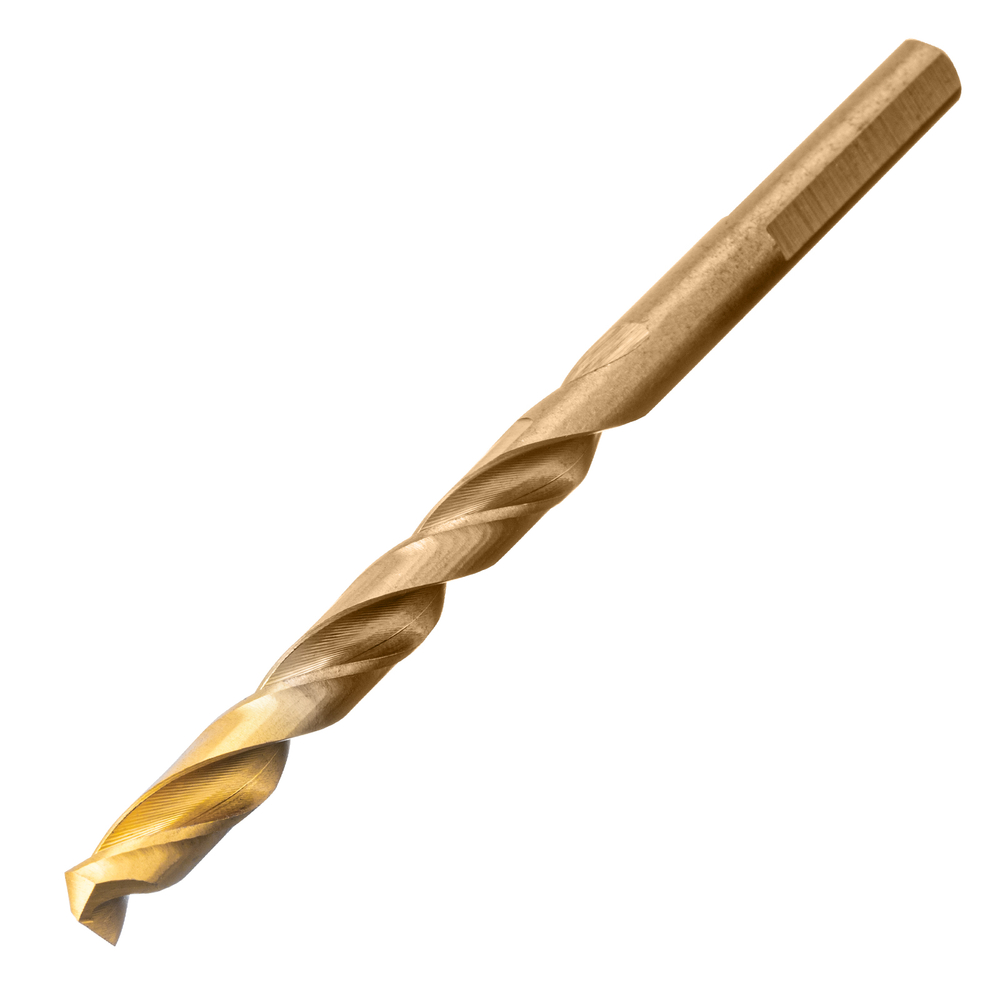 Набор сверл по металлу, 1,5-6,5мм, Р6М5К8-TiN, Golden Tip, 13 шт Denzel