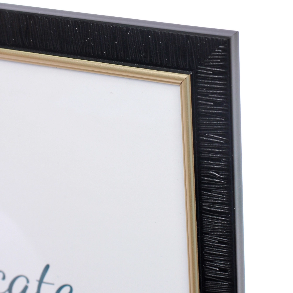 Фоторамка 30*21см «Дипломат» черная с золотом, пластик