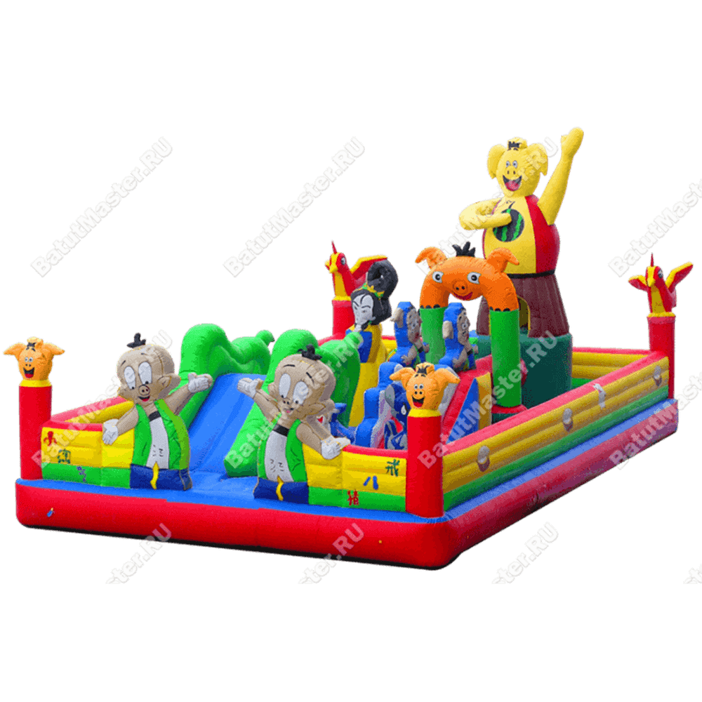 Коммерческий надувной батут "Озорные свинки"