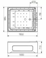 Ванна акриловая Gemy Water Channel G9268 K 185x150 белая с гидромассажем