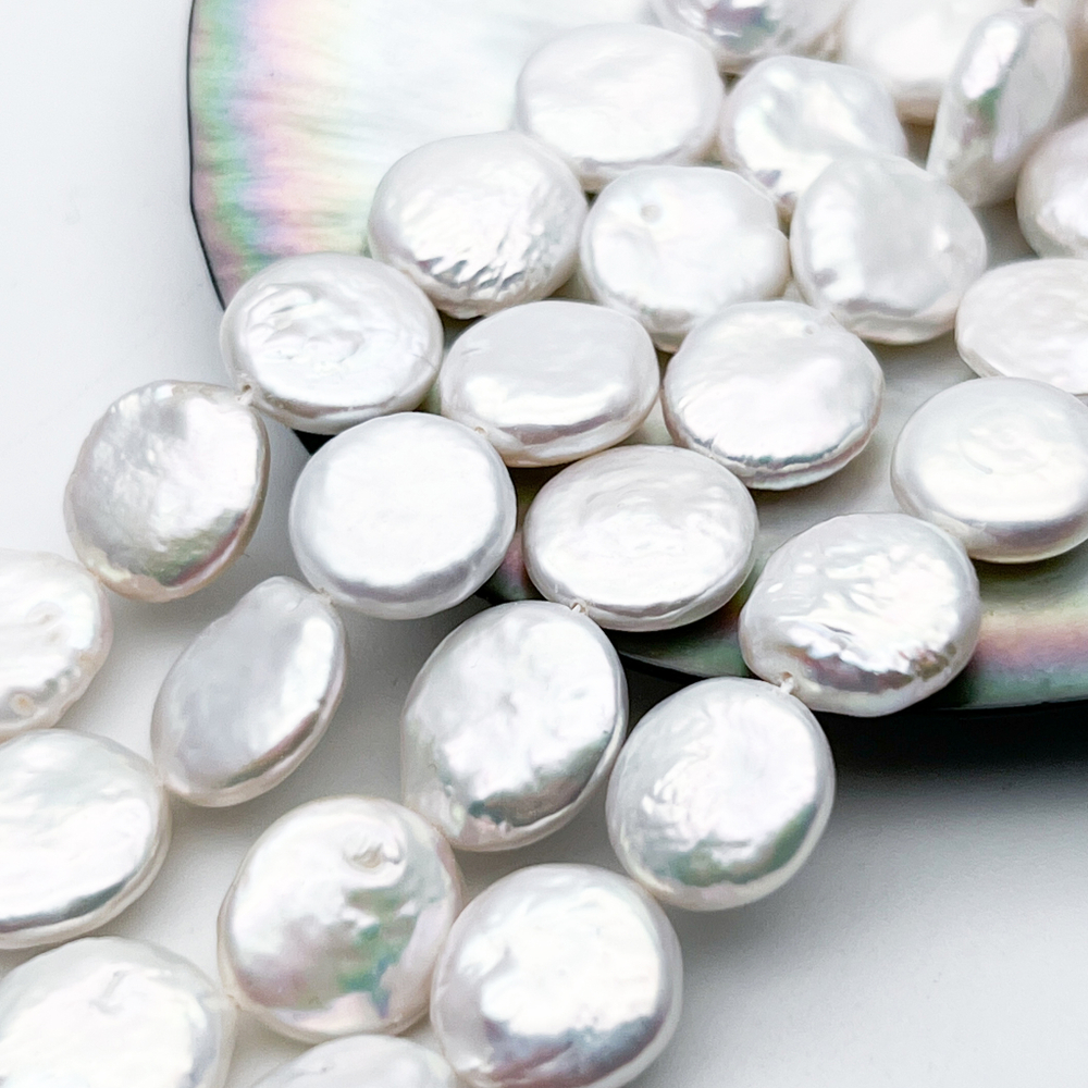 Жемчуг бусины, размер около 12-13 мм, цена за набор 5 штук