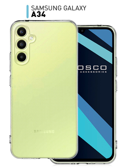 Чехол ROSCO для Samsung Galaxy A34;Samsung Galaxy A34 5G (арт. SS-A34-TPU-01-TRANSPARENT)