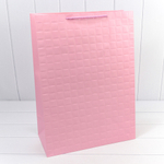 Пакет подарочный 40х55х20см Фигуры и узоры "Квадраты" (Розовый)