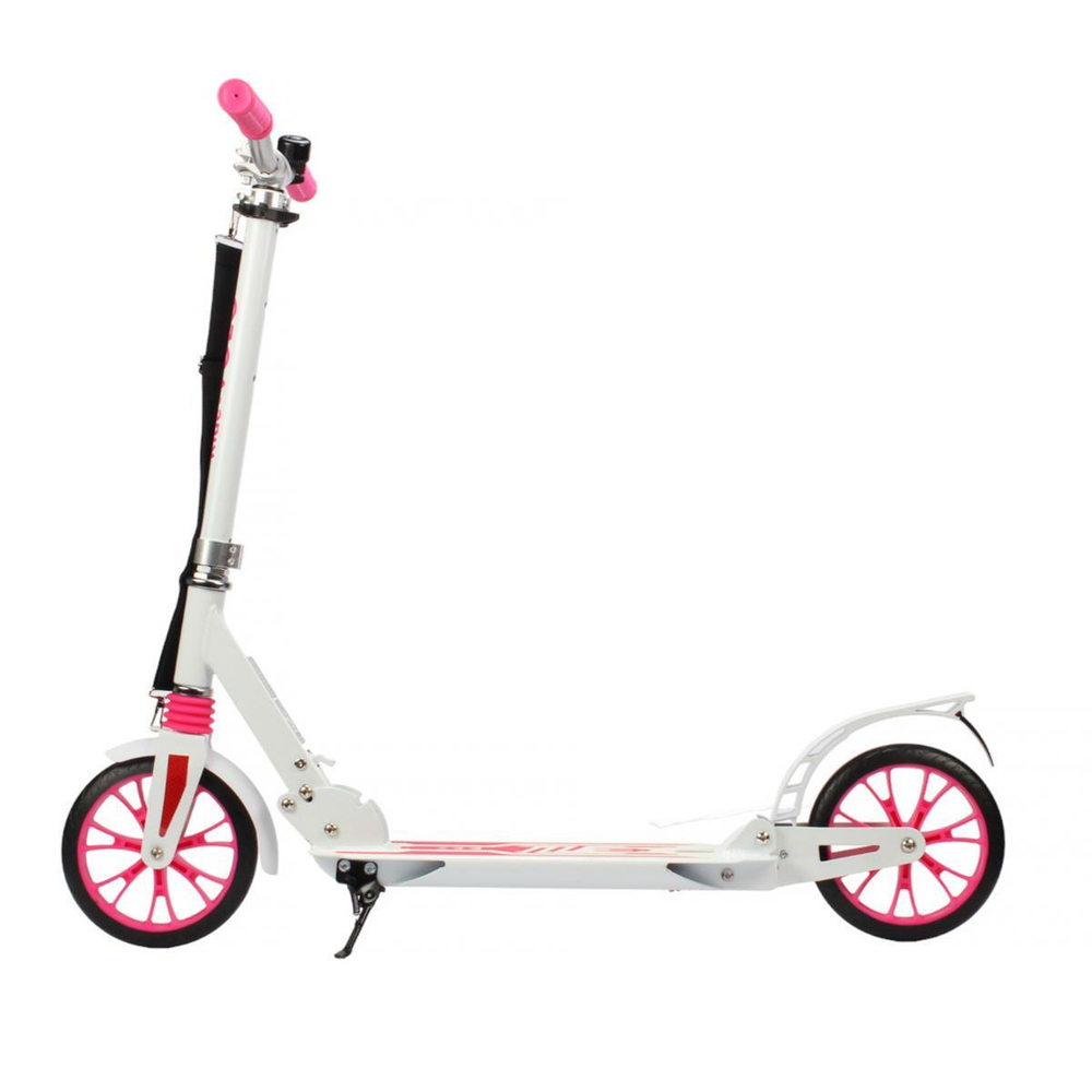 Самокат 2х-колес алюминий с аммортизатором, звонок на руле, ремень для переноски, р-р колесаPU 200мм, 1 шт.