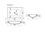 Раковина накладная мебельная CERAMICANOVA Grace 710x457x137 без отв. под смеситель, белый CN7031wx