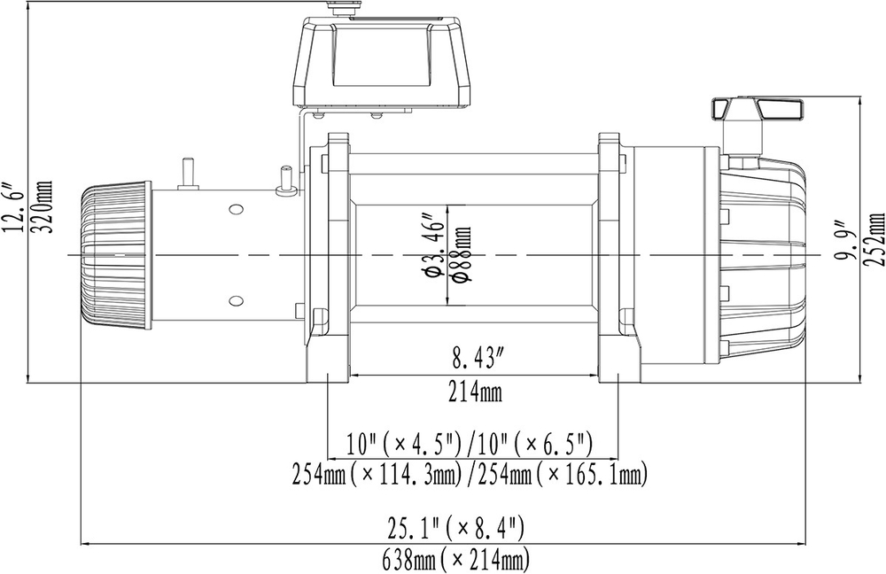 Лебёдка автомобильная электрическая 12V Runva 20000 lbs влагозащищенная, синтетический трос