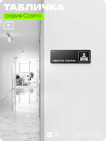 Табличка Царские хоромы, шуточная прикольная табличка на дверь и стену черная, для офиса и дома, серия COSMO FUN, 30х10 см, Айдентика Технолоджи