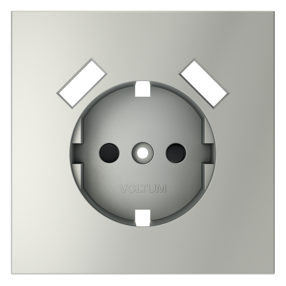 Накладка для розетки с заземлением и защитными шторками, с USB A+A, S70 (сталь)