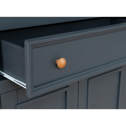 Шкаф для посуды «Форест» широкий 4 двери 1 ящик серый 7012/бейц-масло