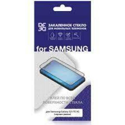 Закаленное стекло с цветной рамкой (fullscreen+fullglue) для Samsung S21 FE (5G) DF sColor-123 black