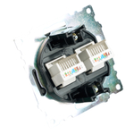 Розетка компьютерная 2-местная RJ-45 (механизм) ,STEKKER ,GLS00-7109-05, серия Катрин, черный 50007