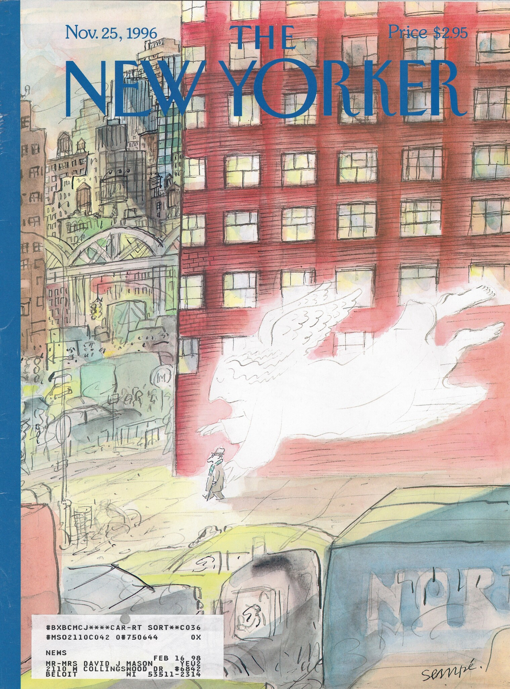 Журнал The New Yorker 25-11-1996, обложка