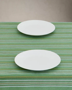 ZARA HOME ХЛОПКОВАЯ СКАТЕРТЬ В ПОЛОСКУ, ЗЕЛЕНЫЙ