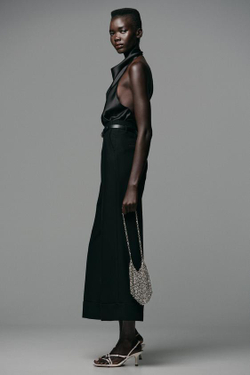 ZARA БРЮКИ С ОТВОРОТАМИ И РЕМНЕМ, ЧЕРНЫЙ