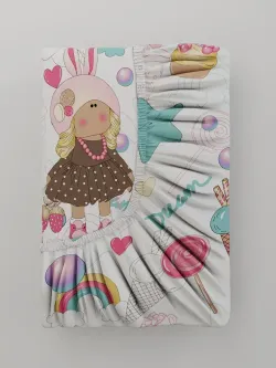 Простынь на резинке бязь Сказка "Сластена" 90x200 см