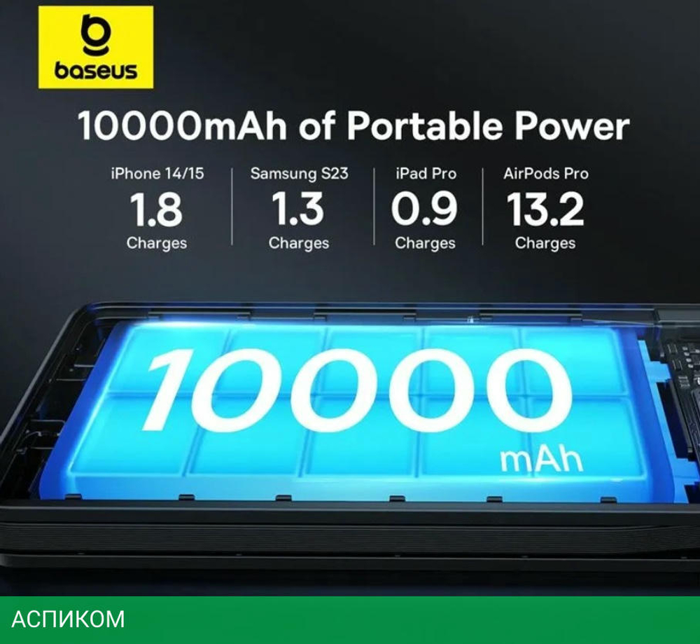 Портативное зарядное устройство Baseus Airpow Lite Cosmic Black (P10067501123-00)