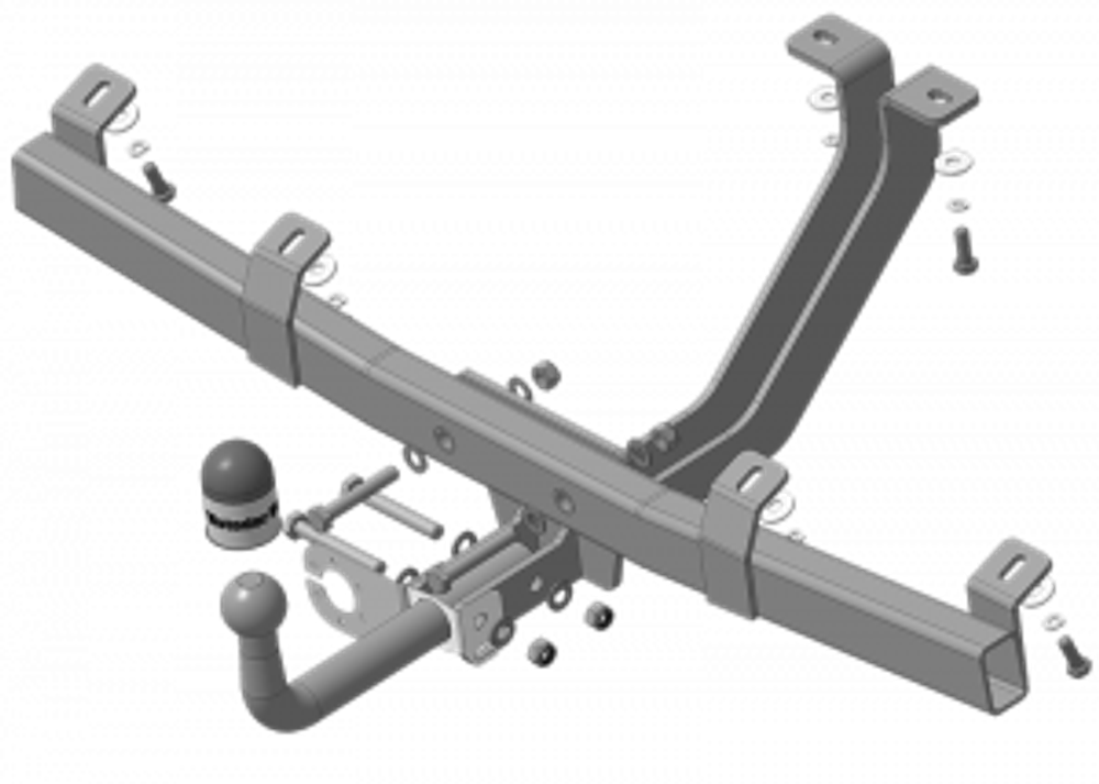 Фаркоп с эл-кой Smart для Chevrolet Niva 2002-2020, Lada Niva Travel 2021-н.в. (оцинкованный шар)(паспорт и сертификат в комплекте) 93001-A.Motodor