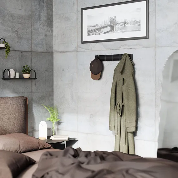 Вешалка настенная flip, 50,8 см, 5 крючков, черная