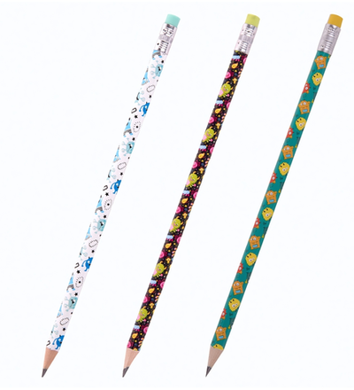 Карандаш ч/г HB "Монстрики" с ластиком, корпус в ассортименте (Юнландия)