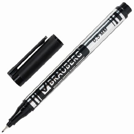 Маркер перманентный для CD-DVD 0.5мм, Brauberg, чёрный