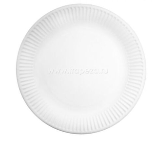 Тарелка картон. 230мм белая мелованная /50шт Авиора