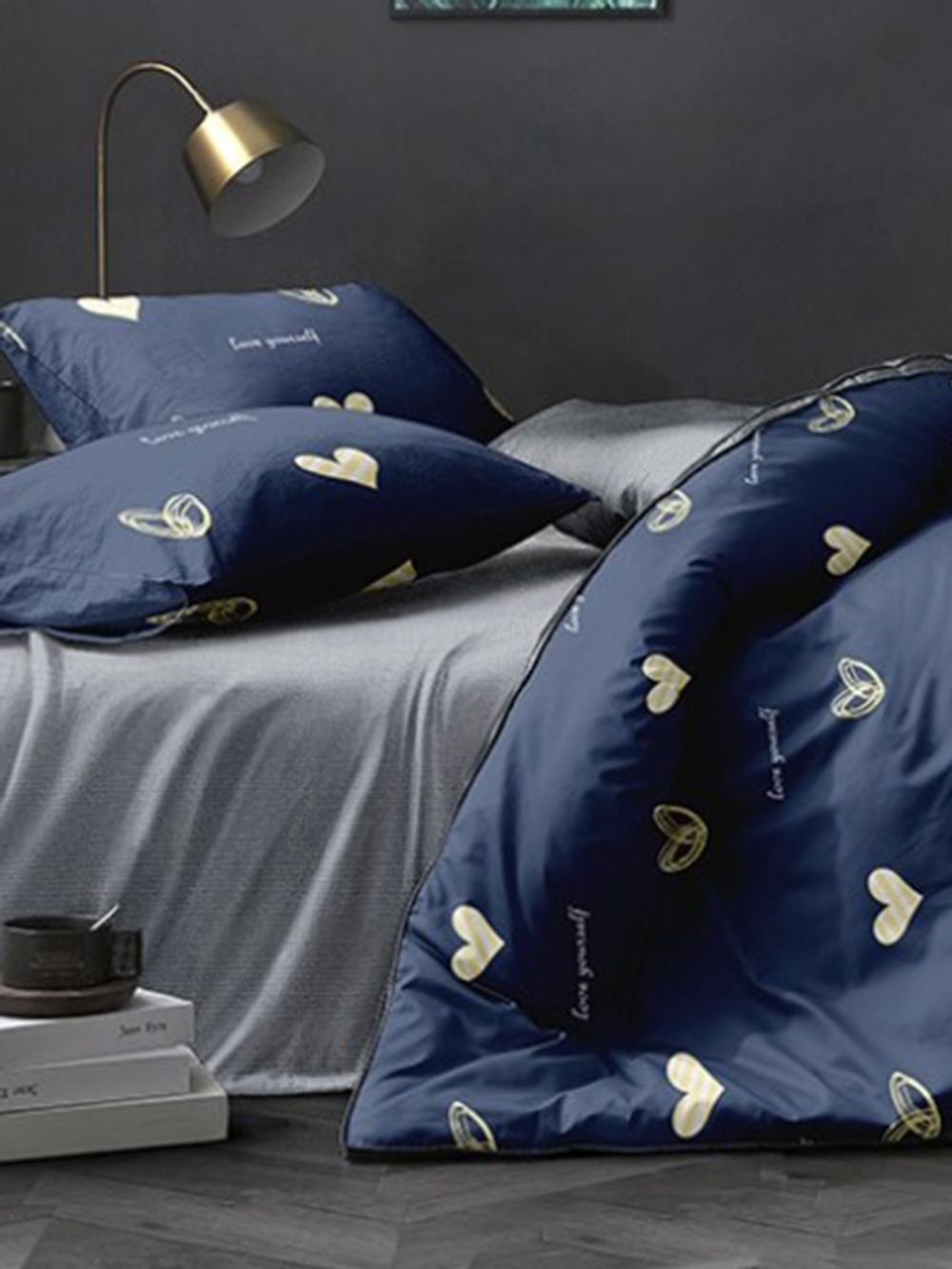 Пододеяльник полисатин Simple House "Cuore" 2-спальный на молнии 175x215 см